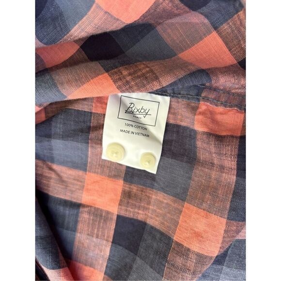 Bixby Nomad Men’s Multicolor Plaid Long Sleeve Button Down Madras Shirt XL NWT - Picture 6 of 8